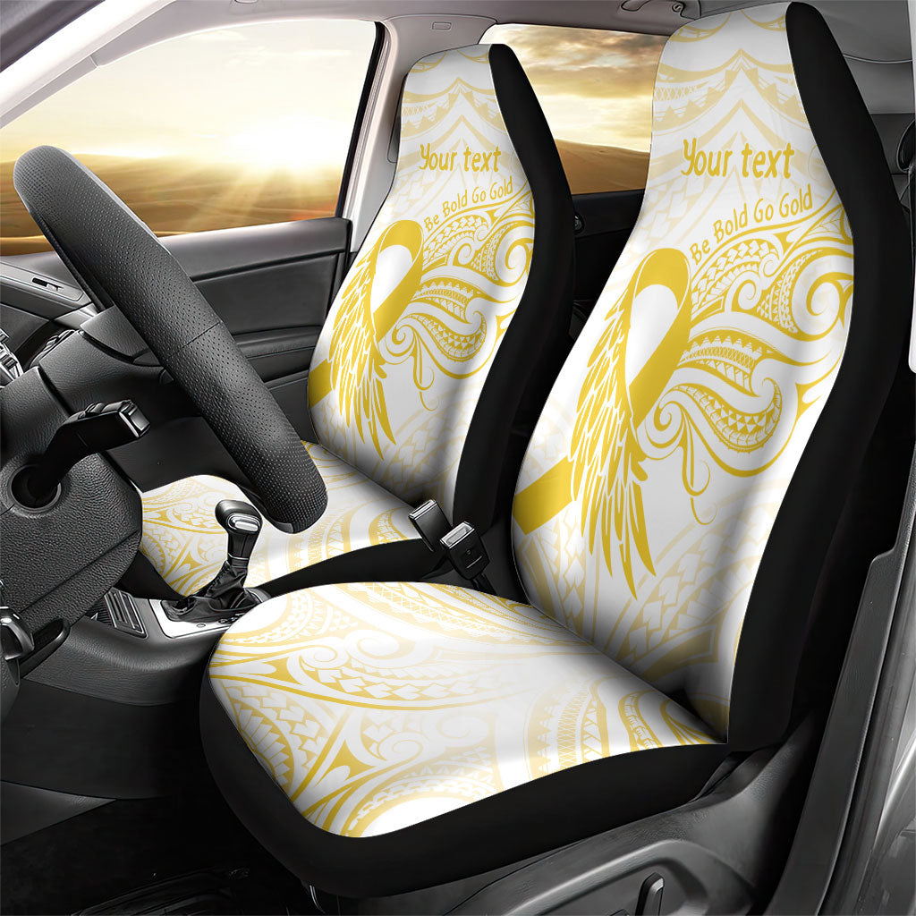 Be Bold Go Gold Polynesian Ribbon Childhood Personalised Car Seat Cover
