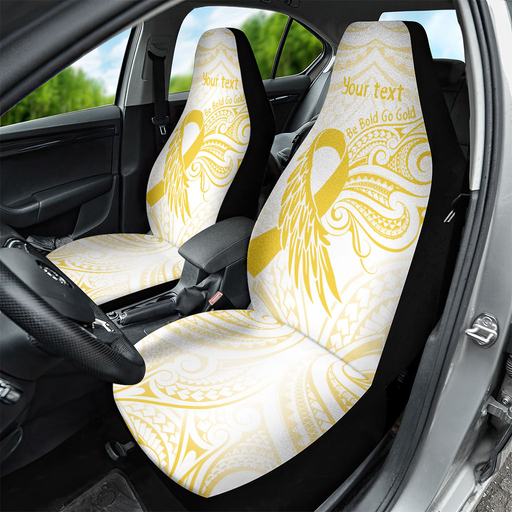 Be Bold Go Gold Polynesian Ribbon Childhood Personalised Car Seat Cover