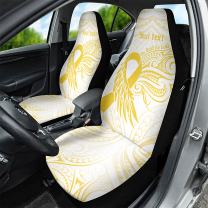 Be Bold Go Gold Polynesian Ribbon Childhood Personalised Car Seat Cover