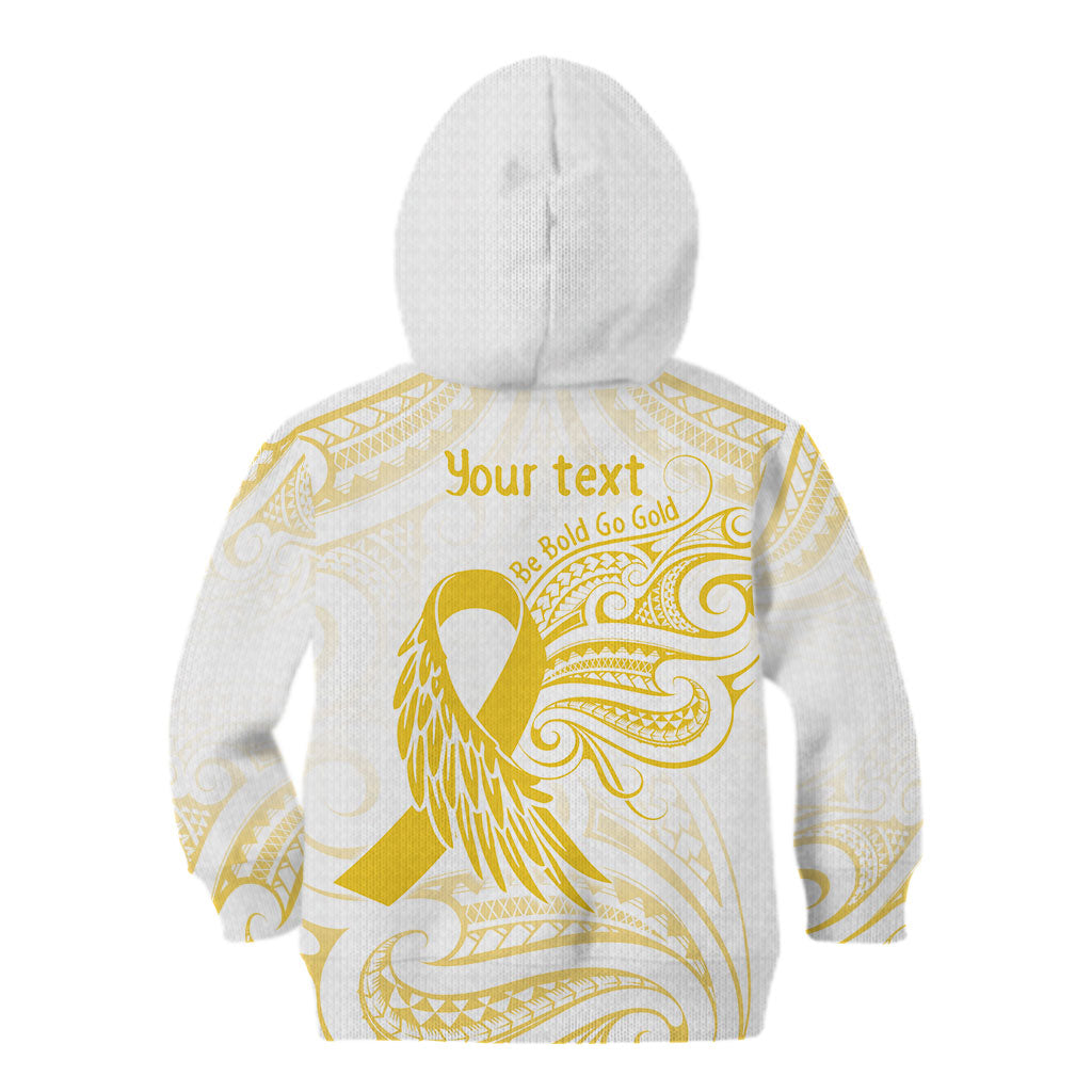 Be Bold Go Gold Polynesian Ribbon Childhood Personalised Kid Hoodie