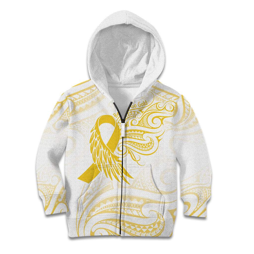 Be Bold Go Gold Polynesian Ribbon Childhood Personalised Kid Hoodie
