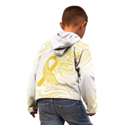 Be Bold Go Gold Polynesian Ribbon Childhood Personalised Kid Hoodie