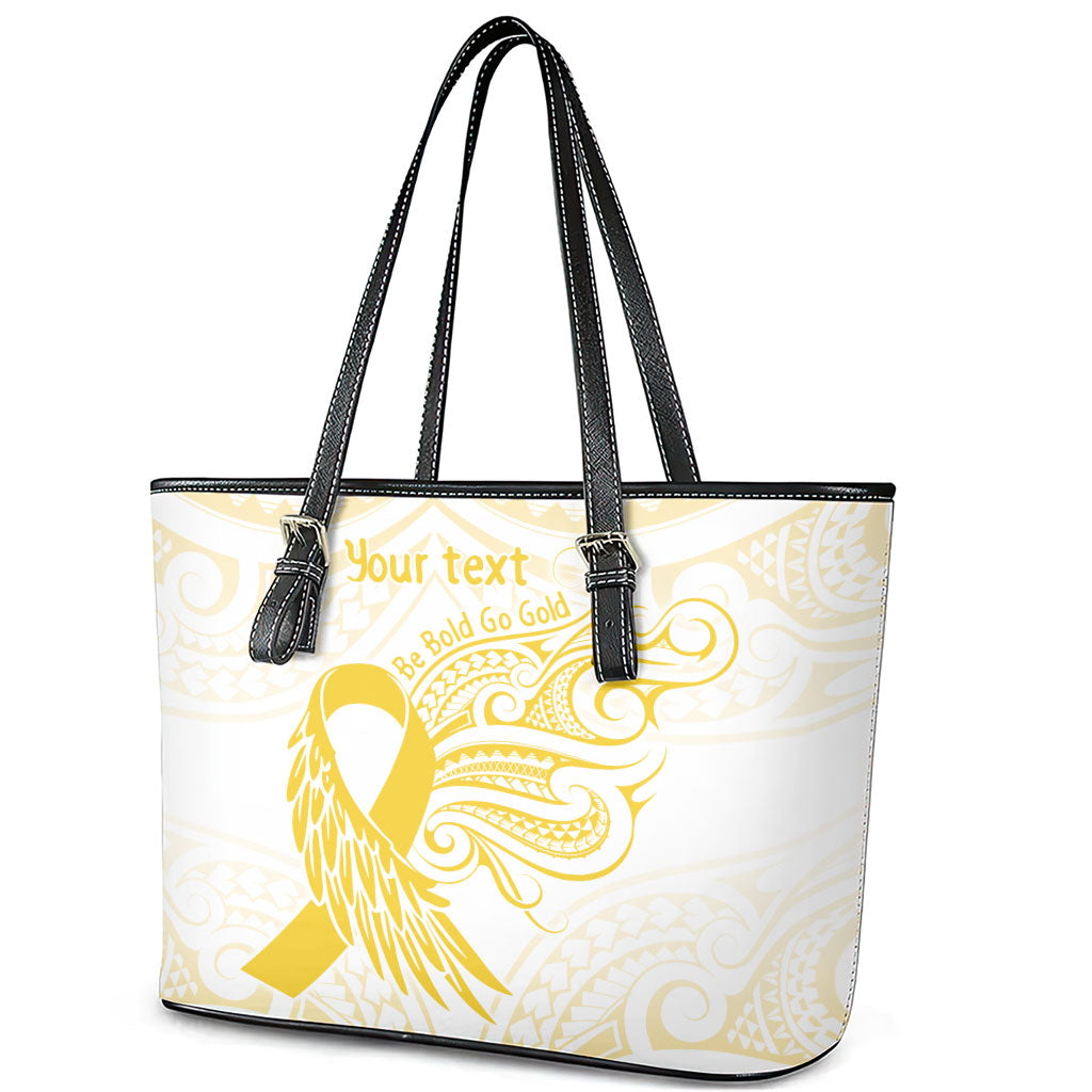Be Bold Go Gold Polynesian Ribbon Childhood Personalised Leather Tote Bag