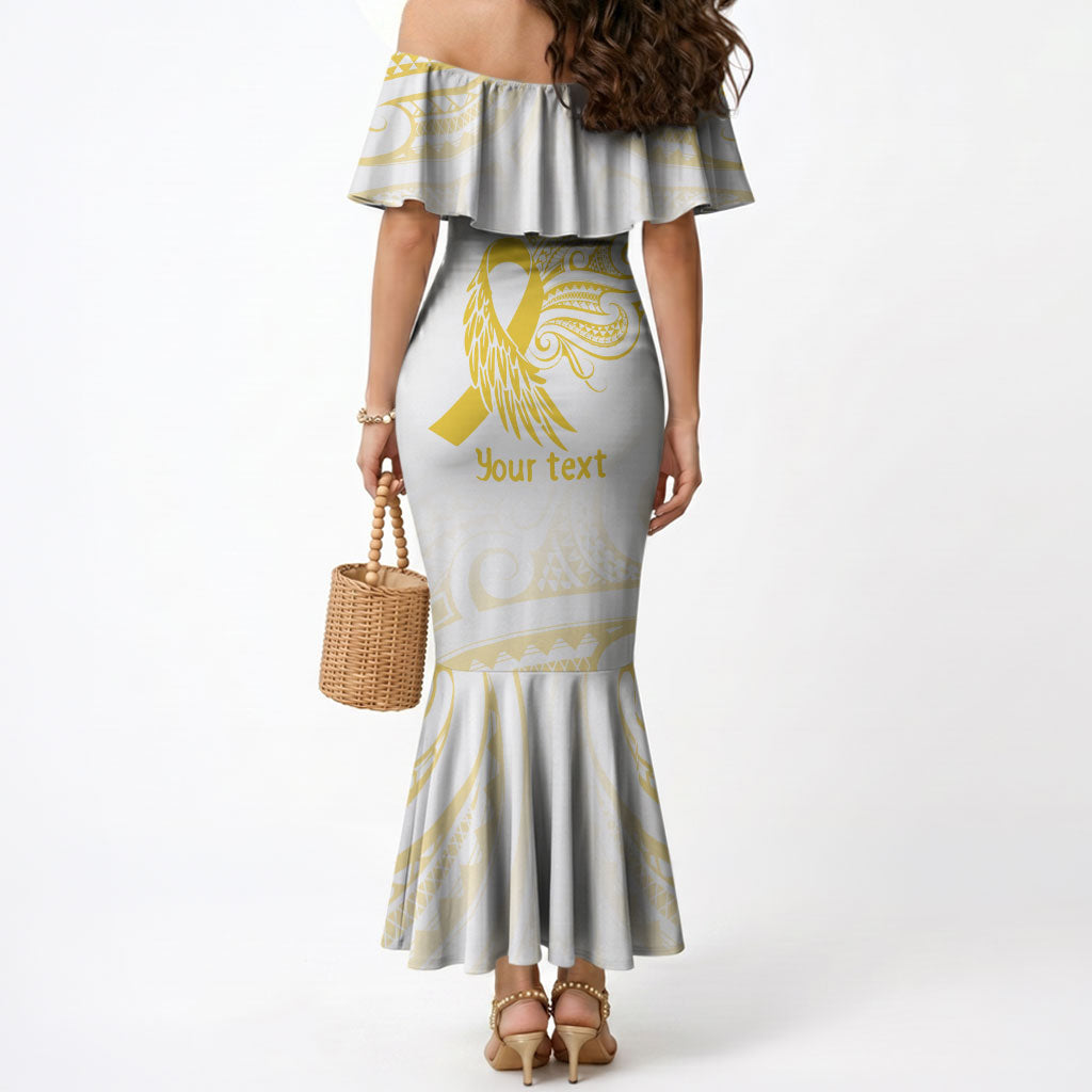 Be Bold Go Gold Polynesian Ribbon Childhood Personalised Mermaid Dress
