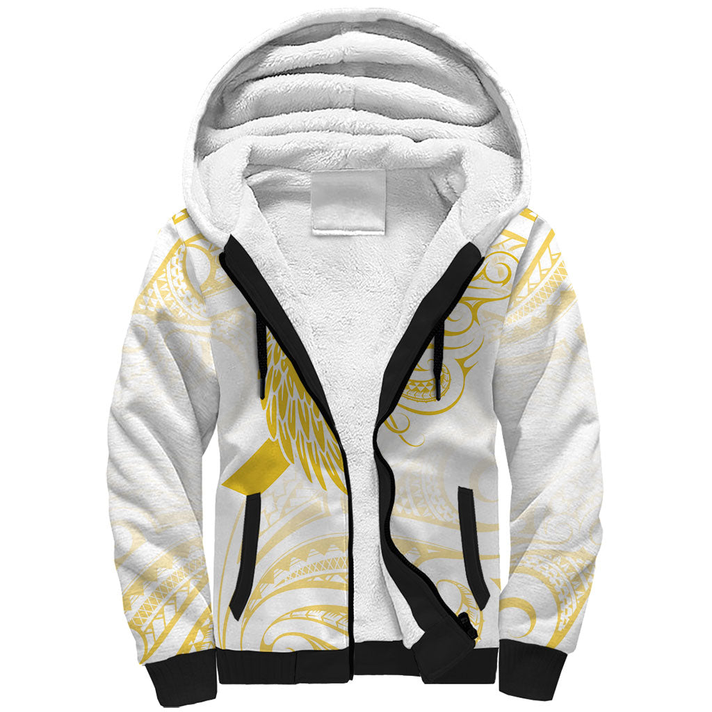 Be Bold Go Gold Polynesian Ribbon Childhood Personalised Sherpa Hoodie