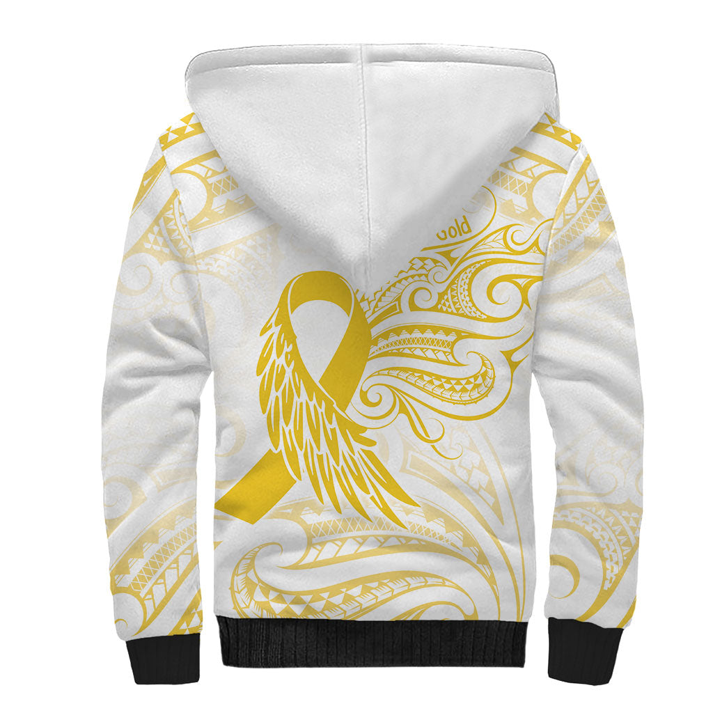 Be Bold Go Gold Polynesian Ribbon Childhood Personalised Sherpa Hoodie