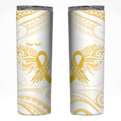Be Bold Go Gold Polynesian Ribbon Childhood Personalised Skinny Tumbler