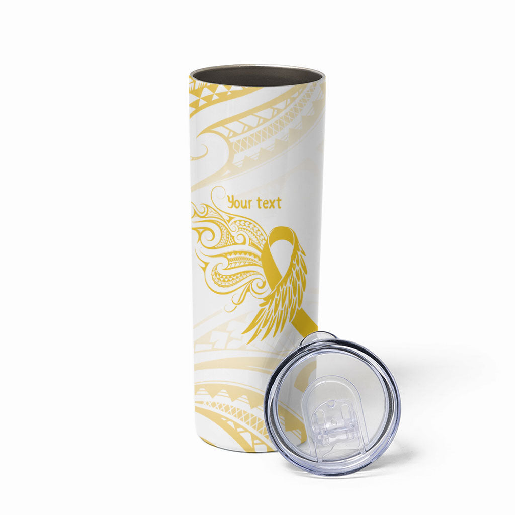 Be Bold Go Gold Polynesian Ribbon Childhood Personalised Skinny Tumbler