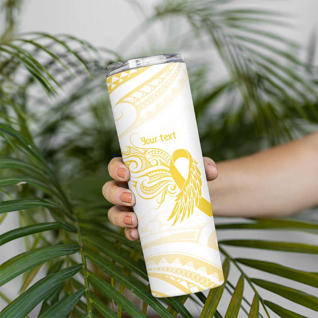 Be Bold Go Gold Polynesian Ribbon Childhood Personalised Skinny Tumbler