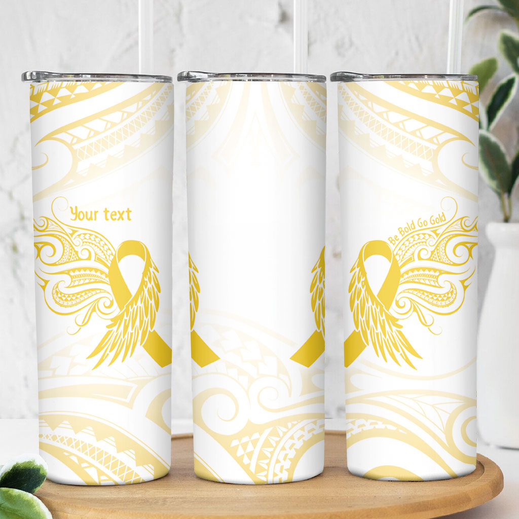 Be Bold Go Gold Polynesian Ribbon Childhood Personalised Skinny Tumbler