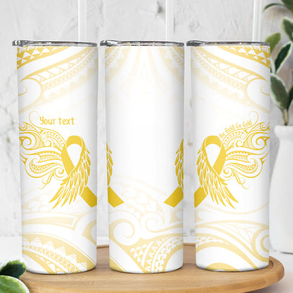 Be Bold Go Gold Polynesian Ribbon Childhood Personalised Skinny Tumbler