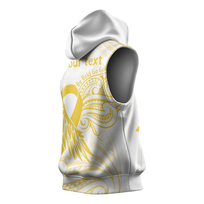 Be Bold Go Gold Polynesian Ribbon Childhood Personalised Sleeveless Hoodie
