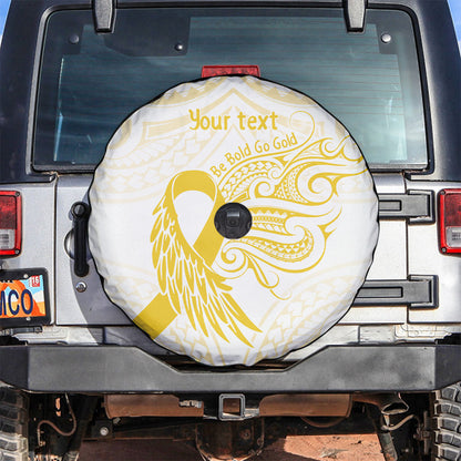 Be Bold Go Gold Polynesian Ribbon Childhood Personalised Spare Tire Cover