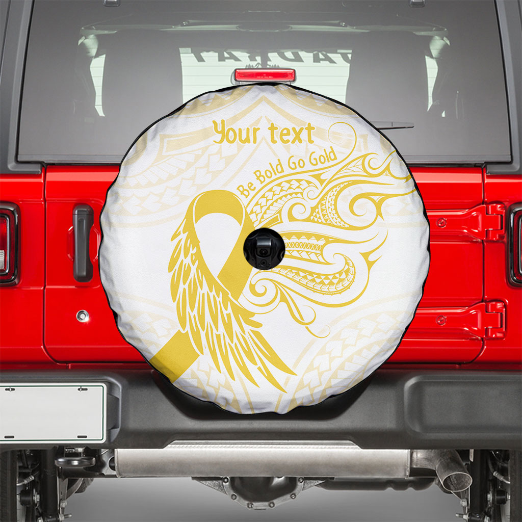 Be Bold Go Gold Polynesian Ribbon Childhood Personalised Spare Tire Cover