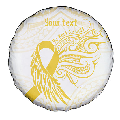 Be Bold Go Gold Polynesian Ribbon Childhood Personalised Spare Tire Cover