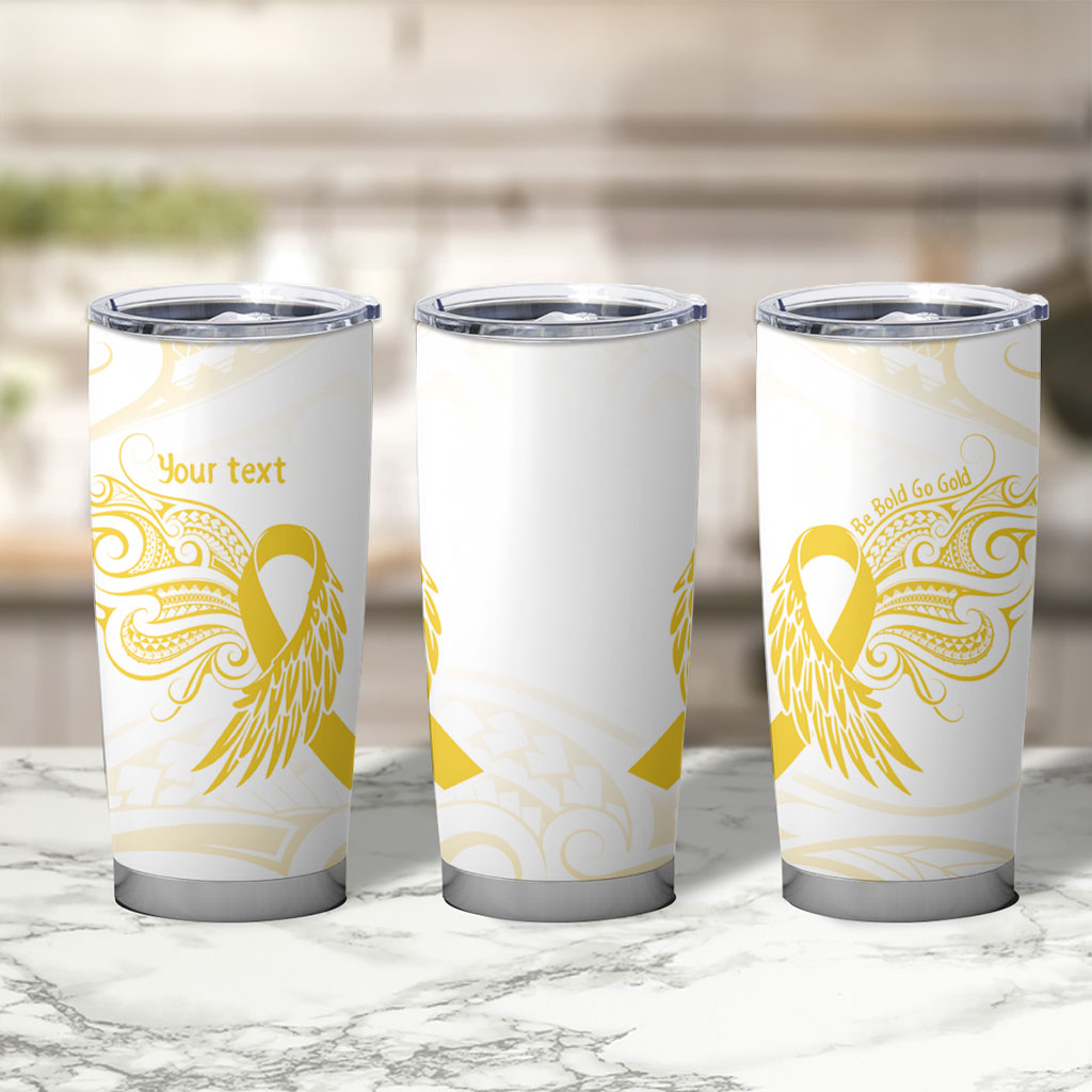 Be Bold Go Gold Polynesian Ribbon Childhood Personalised Tumbler Cup