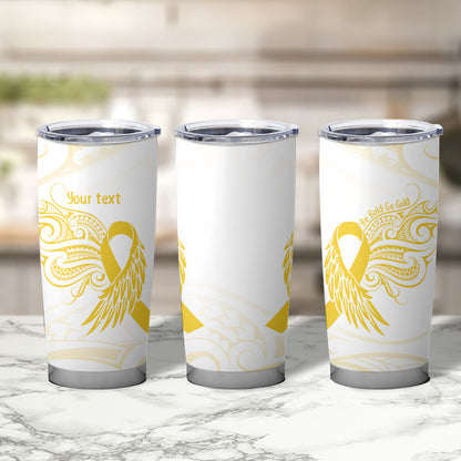 Be Bold Go Gold Polynesian Ribbon Childhood Personalised Tumbler Cup