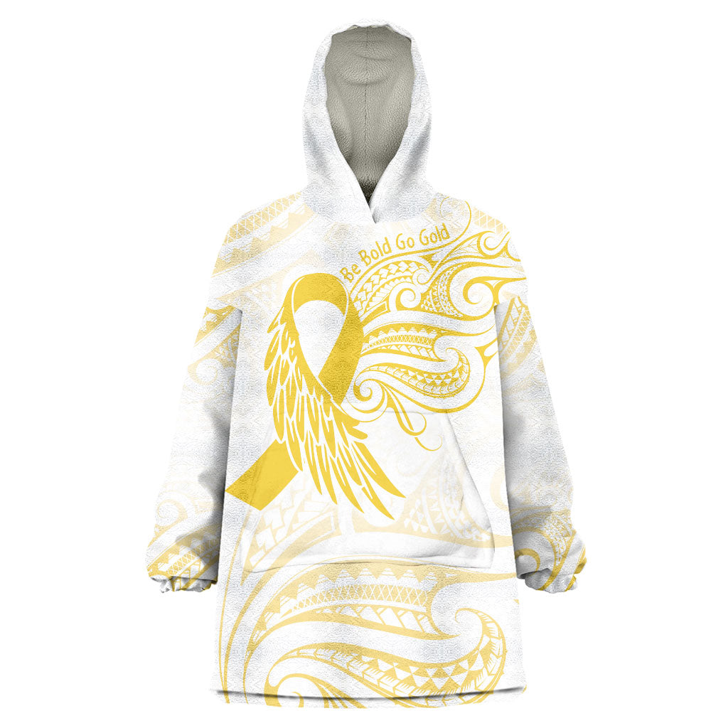 Be Bold Go Gold Polynesian Ribbon Childhood Personalised Wearable Blanket Hoodie