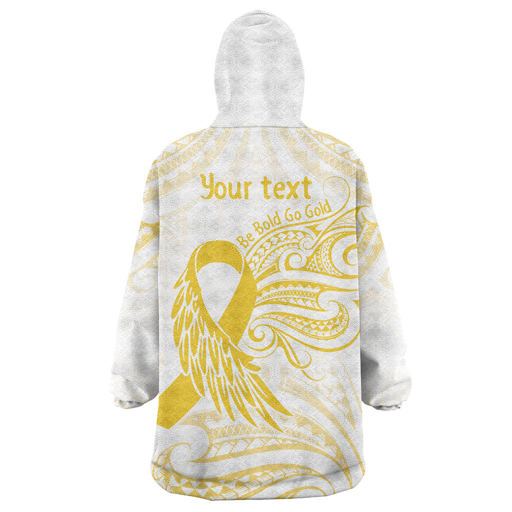 Be Bold Go Gold Polynesian Ribbon Childhood Personalised Wearable Blanket Hoodie