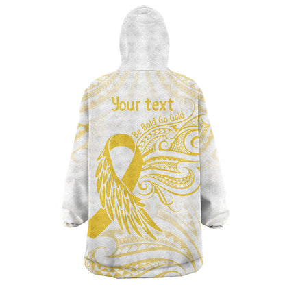 Be Bold Go Gold Polynesian Ribbon Childhood Personalised Wearable Blanket Hoodie