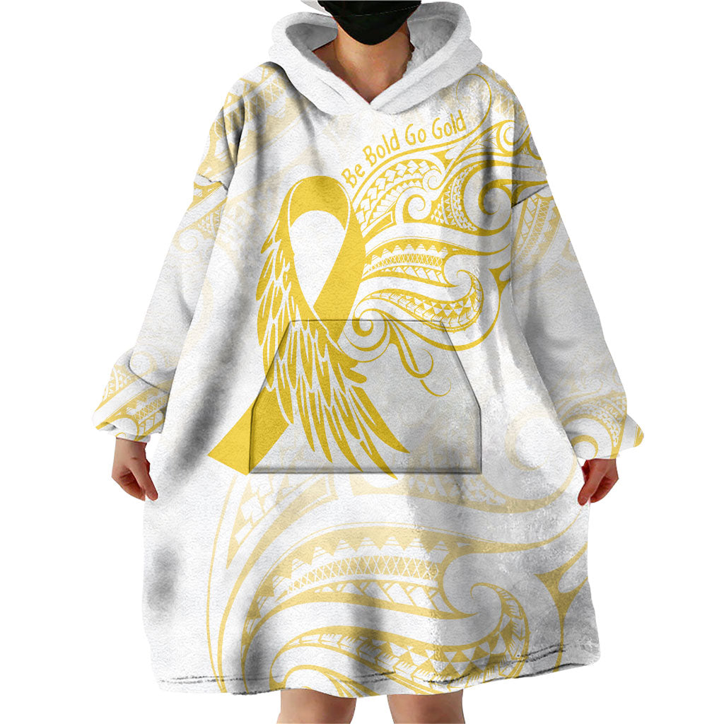 Be Bold Go Gold Polynesian Ribbon Childhood Personalised Wearable Blanket Hoodie