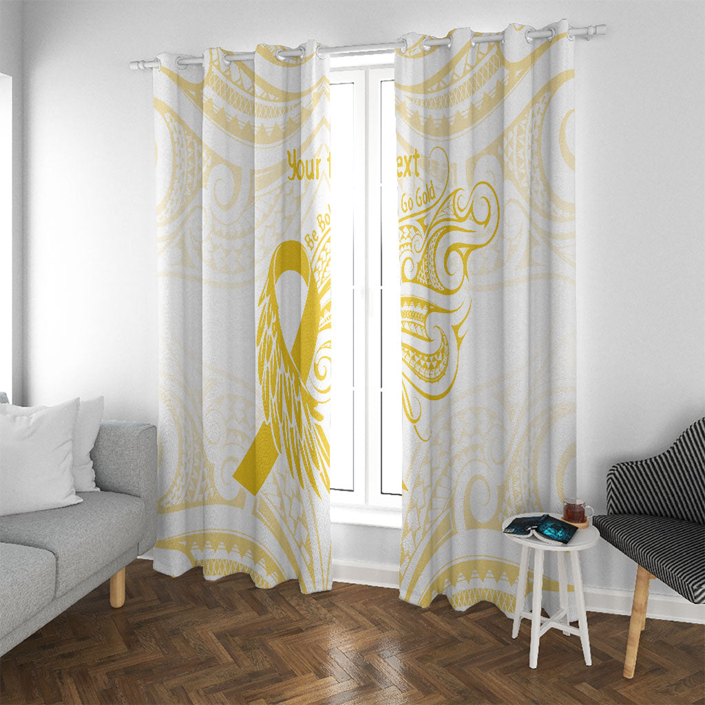 Be Bold Go Gold Polynesian Ribbon Childhood Personalised Window Curtain