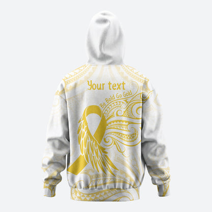 Be Bold Go Gold Polynesian Ribbon Childhood Personalised Zip Hoodie