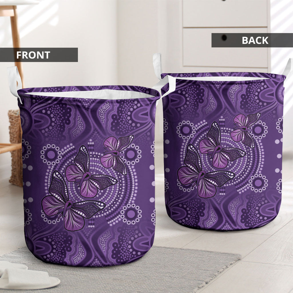 Australia Epilepsy Support Purple Butterfly Strength Laundry Basket
