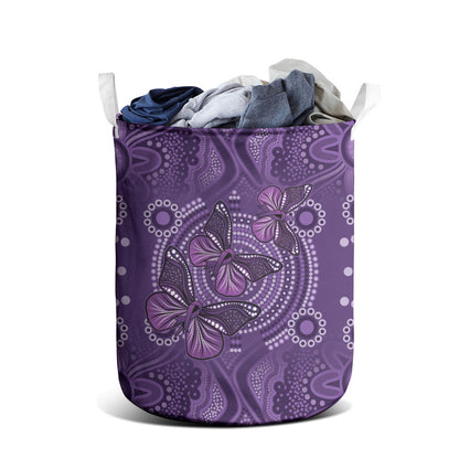 Australia Epilepsy Support Purple Butterfly Strength Laundry Basket