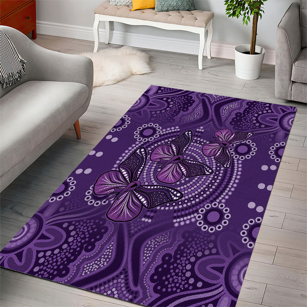 Australia Epilepsy Support Purple Butterfly Strength Area Rug