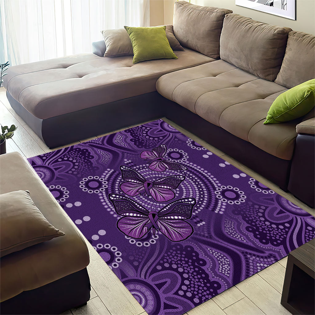 Australia Epilepsy Support Purple Butterfly Strength Area Rug