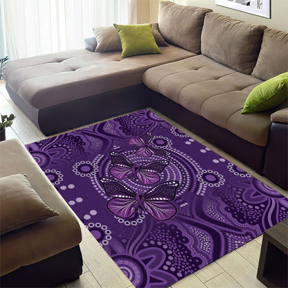 Australia Epilepsy Support Purple Butterfly Strength Area Rug