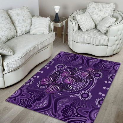 Australia Epilepsy Support Purple Butterfly Strength Area Rug
