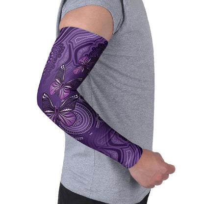 Australia Epilepsy Support Purple Butterfly Strength Arm Sleeves