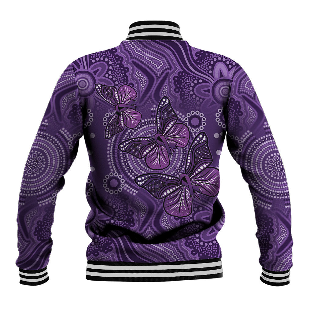 Australia Epilepsy Support Purple Butterfly Strength Baseball Jacket