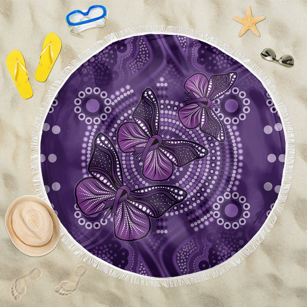 Australia Epilepsy Support Purple Butterfly Strength Beach Blanket