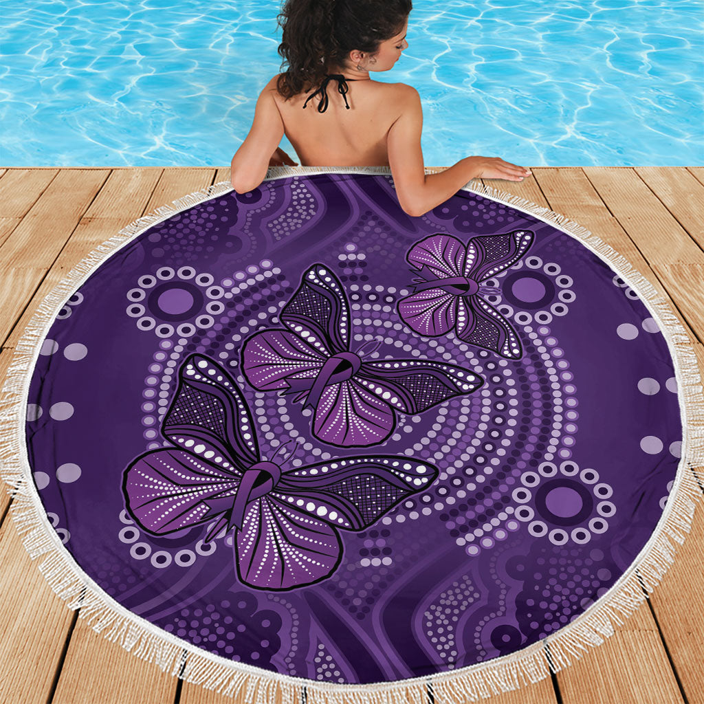 Australia Epilepsy Support Purple Butterfly Strength Beach Blanket