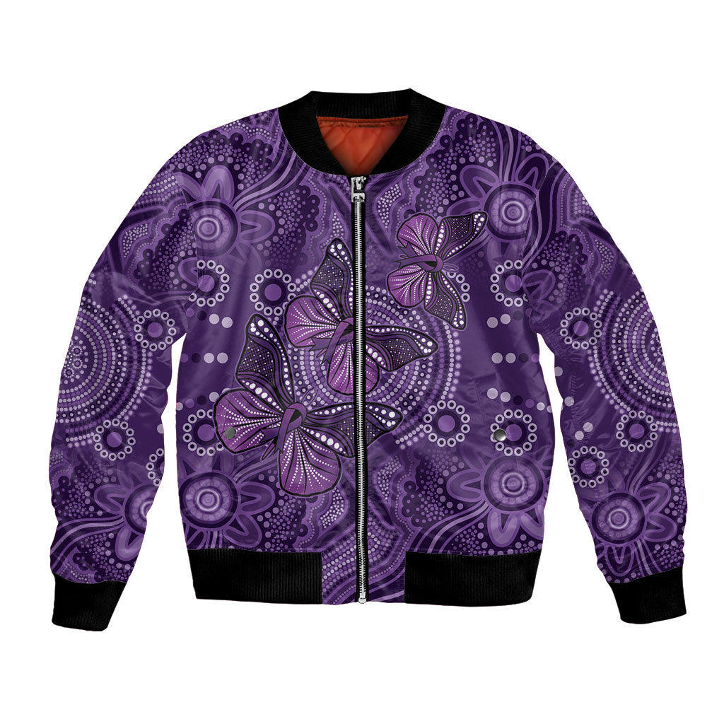 Australia Epilepsy Support Purple Butterfly Strength Bomber Jacket