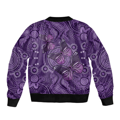 Australia Epilepsy Support Purple Butterfly Strength Bomber Jacket