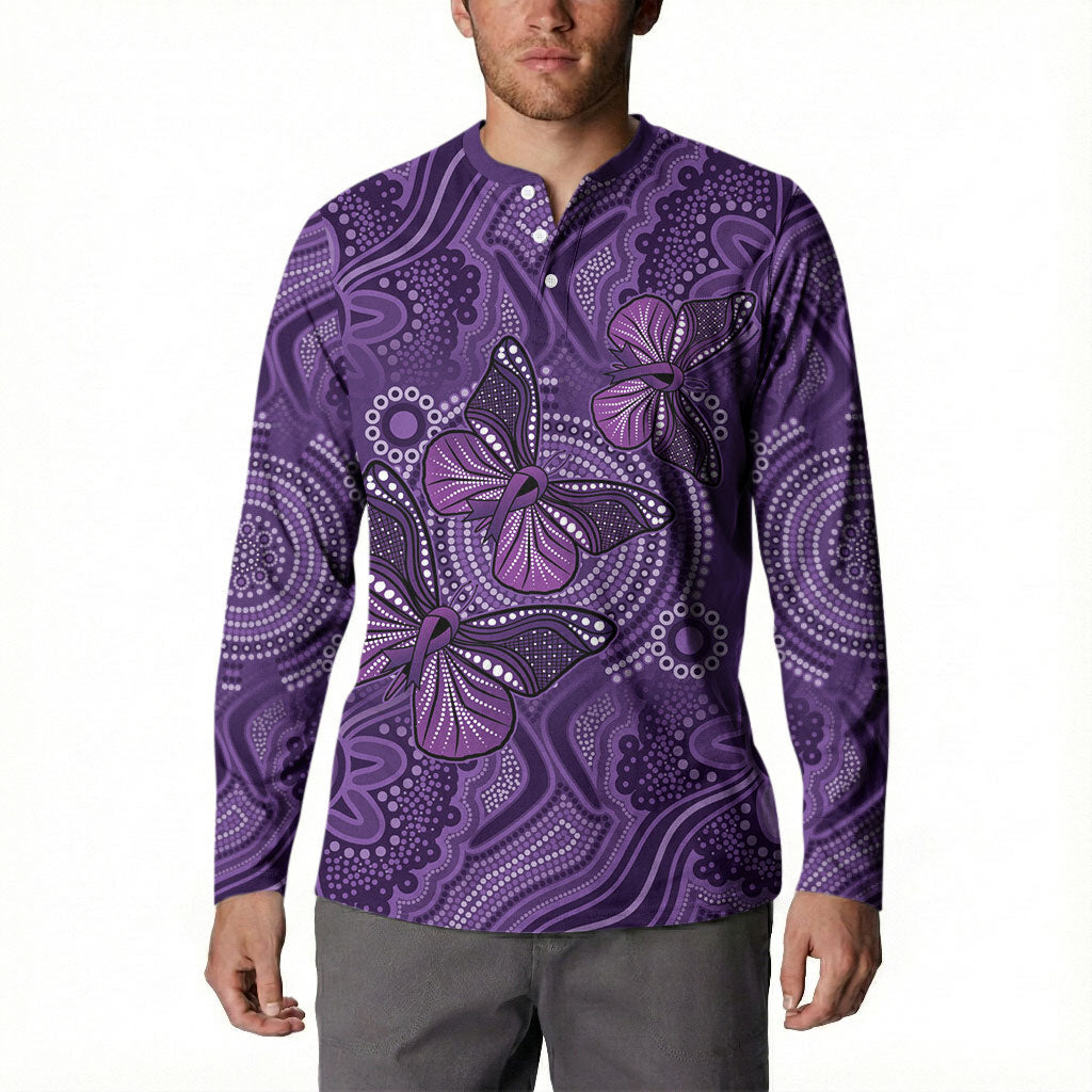 Australia Epilepsy Support Purple Butterfly Strength Button Sweatshirt