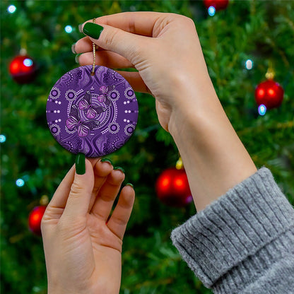 Australia Epilepsy Support Purple Butterfly Strength Ceramic Ornament