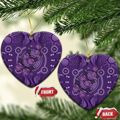 Australia Epilepsy Support Purple Butterfly Strength Ceramic Ornament
