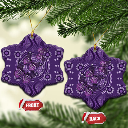 Australia Epilepsy Support Purple Butterfly Strength Ceramic Ornament