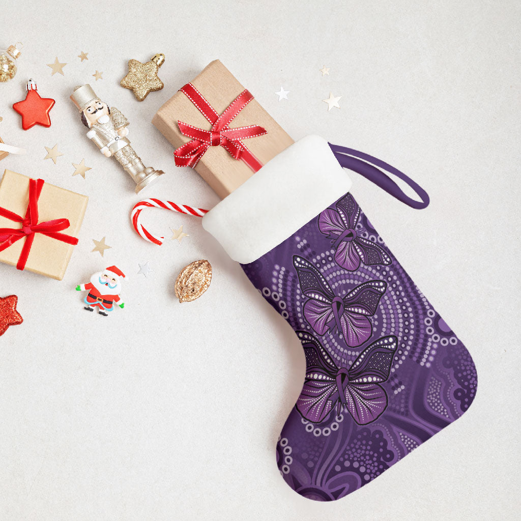 Australia Epilepsy Support Purple Butterfly Strength Christmas Stocking