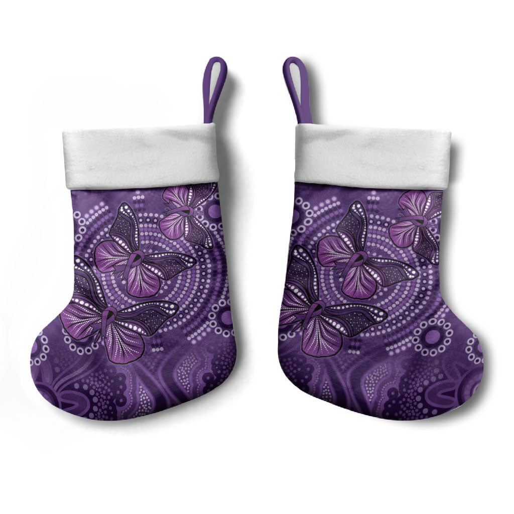 Australia Epilepsy Support Purple Butterfly Strength Christmas Stocking