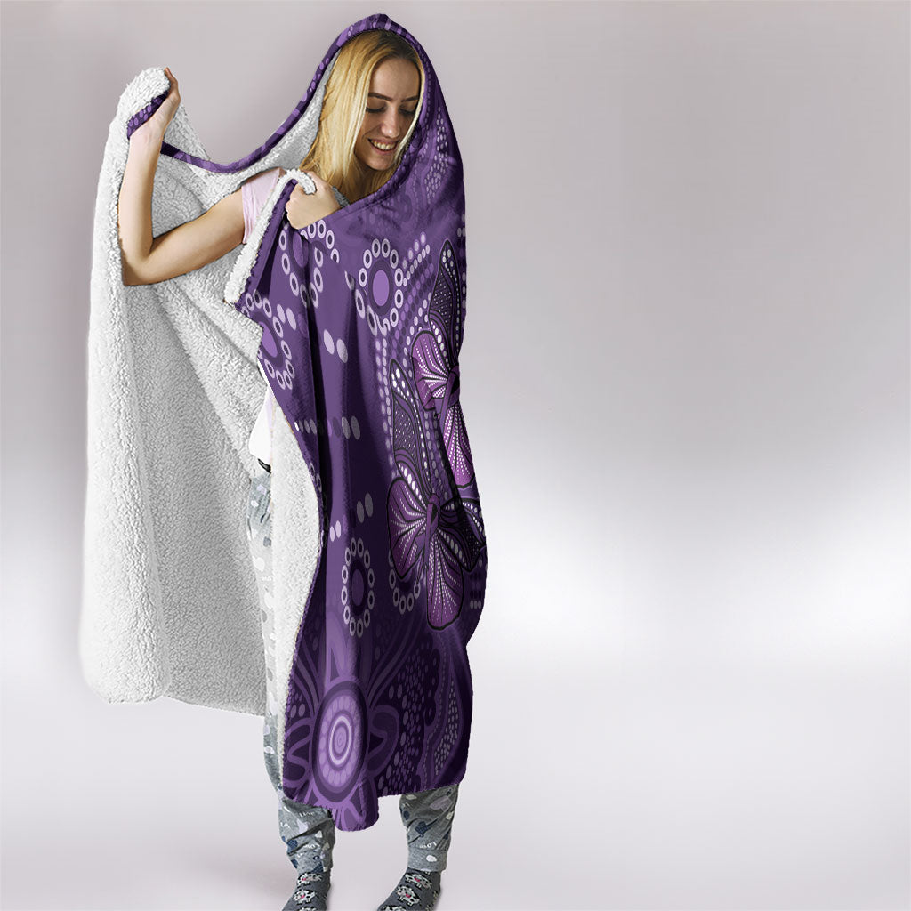 Australia Epilepsy Support Purple Butterfly Strength Hooded Blanket
