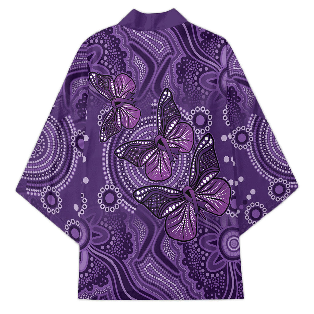 Australia Epilepsy Support Purple Butterfly Strength Kimono