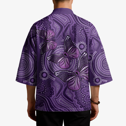 Australia Epilepsy Support Purple Butterfly Strength Kimono