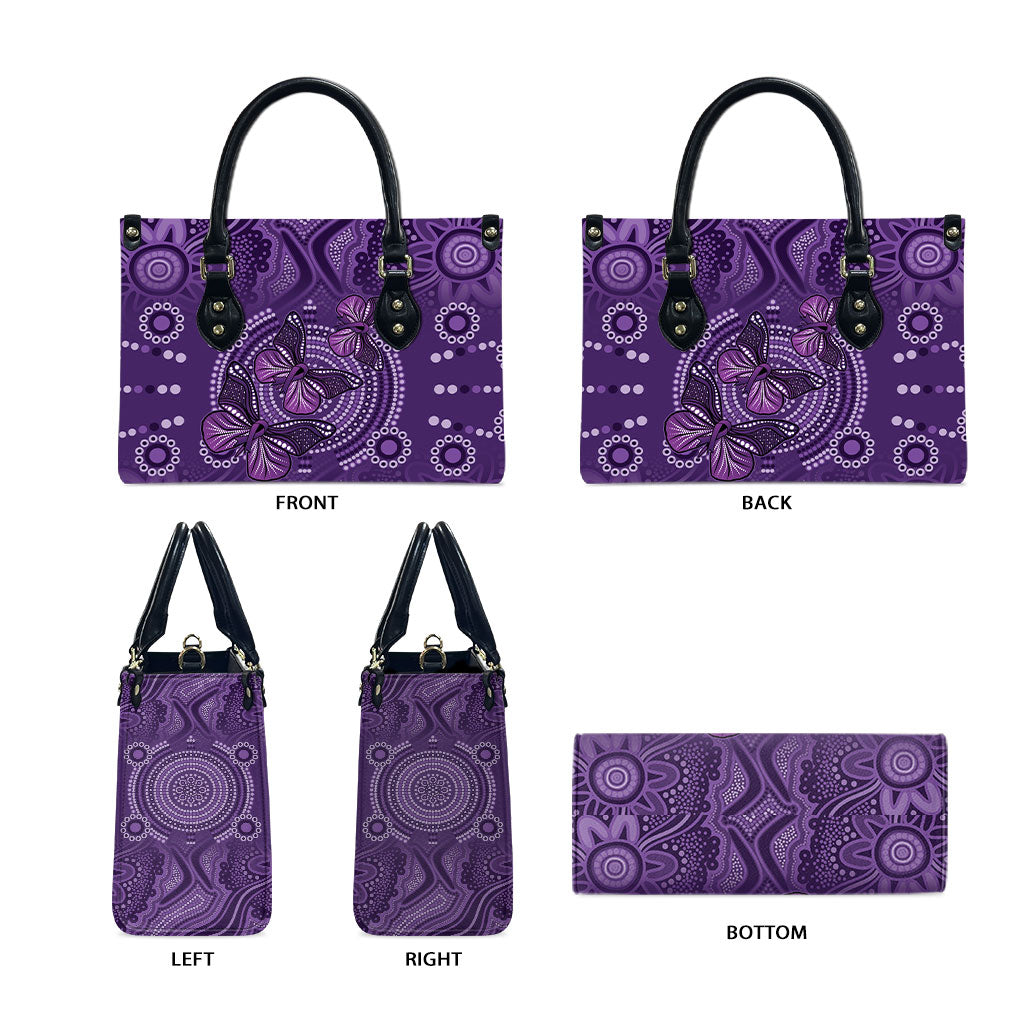 Australia Epilepsy Support Purple Butterfly Strength Leather Bag