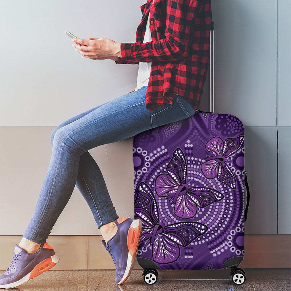 Australia Epilepsy Support Purple Butterfly Strength Luggage Cover